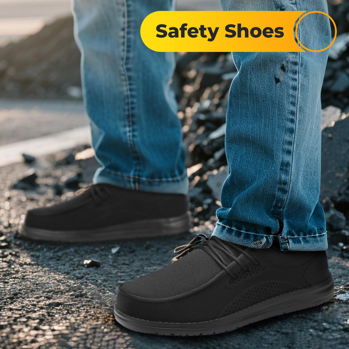 Fidabo Slip On Steel Toe Shoes Men Puncture Proof Indestructible Steel Toe Work Shoes Lounging Walking Sneakers Steel Toe Loafers